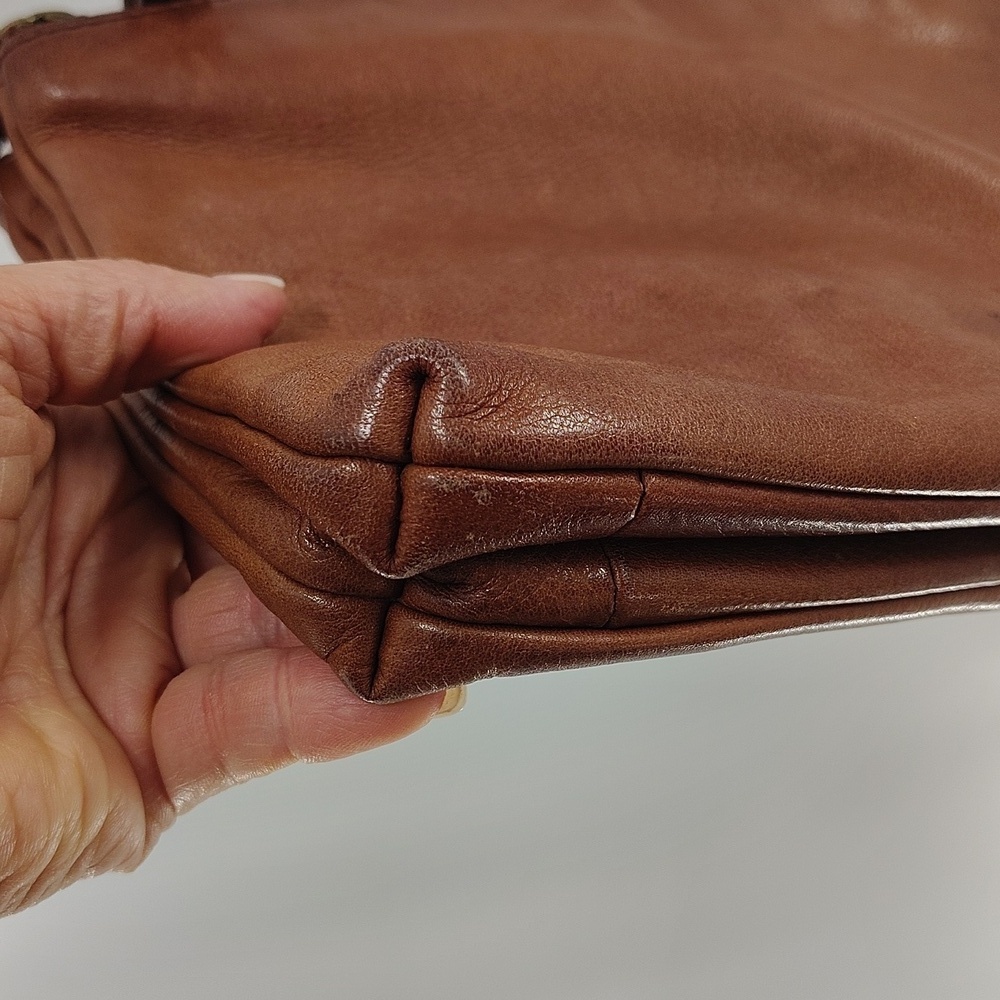 Margot New York Chestnut Brown Crossbody Purse Three Section Zip Top - Picture 4 of 12